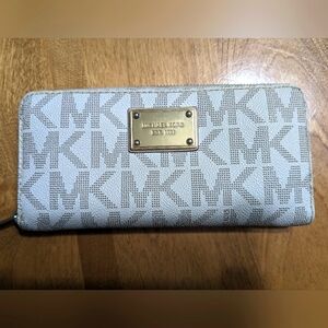 Michael Kors Monogram Jet Set Zip Around Coated Canvas Wallet